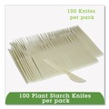 Cutlery | WNA EPS001 7 in. EcoSense Renewable Plant Starch Cutlery Knife (50/Pack) image number 3