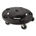 Dollies | Rubbermaid Commercial FG264000BLA 18 in. x 6.63 in. 250 lbs. Capacity Brute Round Twist On/Off Dolly - Black image number 0
