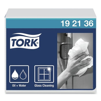 Tork 192136 1/4 Fold 1-Ply 12.5 in. x 13 in. Heavy-Duty Paper Wiper - White (16/Carton)