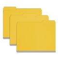 File Folders | Smead 21562 1/3-Cut Tabs Assorted Letter Size 1 in. Expansion Recycled Heavy Pressboard Folders - Yellow (25/Box) image number 0