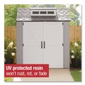Office Furniture & Lighting | Rubbermaid 2145548 337 cu-ft. 7 ft. x 7 ft. x 8 ft. Storage Shed - Brown image number 9