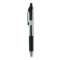 Office Jansan | Universal UNV39910 0.7 mm. Medium Comfort Grip Retractable Gel Pen - Black Ink, Clear/Black Barrel (36/Pack) image number 1