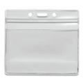 Office Jansan | Advantus 75523 4.13 in. x 3.75 in. Holder 3.75 in. x 2.62 in. Insert Horizontal Resealable ID Badge Holders - Frosted (50/Pack) image number 0