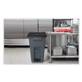 Trash & Waste Bins | Rubbermaid Commercial 1971956 50 Gallon Step-On Rollout Container - Gray image number 2