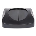 Trash & Waste Bins | Rubbermaid Commercial FG268988BLA Untouchable 16 in. Square Swing Top Lid - Black image number 1