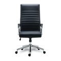 Office Chairs | Alera ALEED41B19 Eddleston Leather Manager Chair Supports Up to 275 lbs. - Black Seat/Back, Chrome Base image number 1
