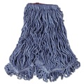 Mops | Rubbermaid Commercial FGD21306BL00 Super Stitch Blend Cotton/Synthetic Mop Head - Large, Blue (6/Carton) image number 1
