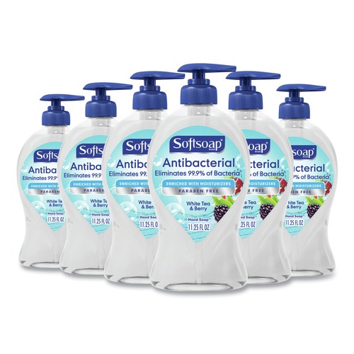  | Softsoap US03574A 11.25 oz. Pump Bottle Antibacterial Hand Soap - White Tea and Berry Fusion Scent (6/Carton) image number 0
