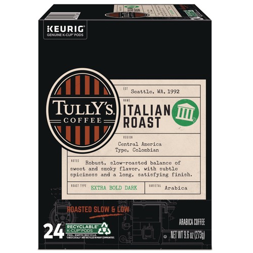 Bulk Savings Pricing 2 | Tully's Coffee 5000330029 Coffee K-Cups - Italian Roast (24/Box) image number 0