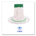 Cleaning & Janitorial Supplies | Boardwalk BWK502WHCT Super Loop Wet Mop Head with Cotton/Synthetic Fiber and 5 in. Headband - Medium, White (12/Carton) image number 7