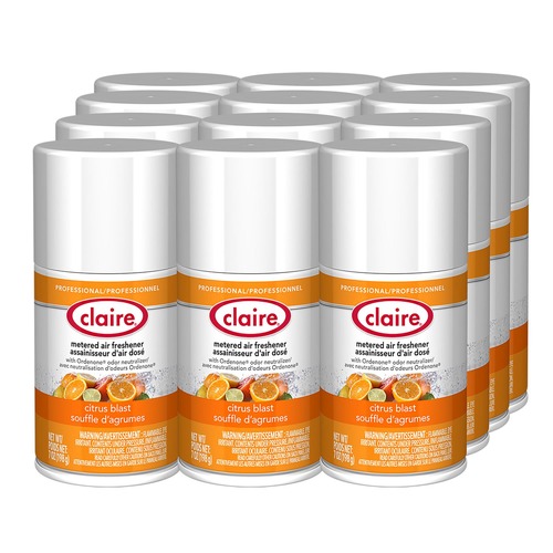 Bulk Savings Pricing 3 | Claire 1000003940 7 oz. Aerosol Spray Metered Air Freshener - Citrus Blast (12/Carton) image number 0