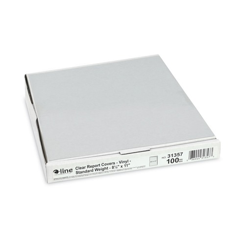 Office Jansan | C-Line 31357 8-1/2 in. x 11 in. Binding Bar Vinyl Report Covers - Clear (100/Box) image number 0