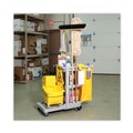 Cleaning Carts | Boardwalk 3485204 22 in. x 44 in. x 38 in. 4 Shelves 1 Bin Plastic Janitor's Cart - Gray image number 6