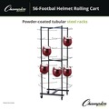 Office Filing Cabinets & Shelves | Champion Sports FBWR 26 in. x 28 in. x 81 in. 56 Football Helmet Rolling Rack - Black image number 3