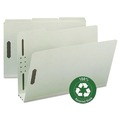 File Folders | Smead 20005 3 in. Expansion 2 Fasteners Legal Size Recycled Pressboard Fastener Folders - Gray-Green Exterior (25/Box) image number 1