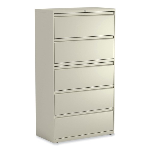Office Jansan | Alera 25496 36 in. x 18.63 in. x 67.63 in. 5-Drawer Legal/Letter/A4/A5-Size Lateral File - Putty image number 0
