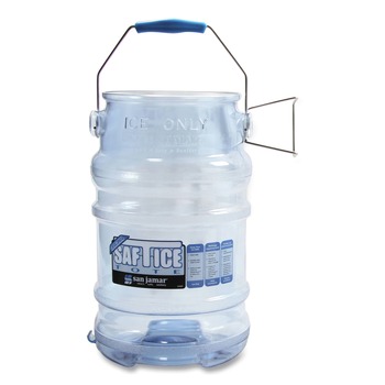 San Jamar SI6000 6 Gallon Saf-T-Ice Tote -  Transparent Blue
