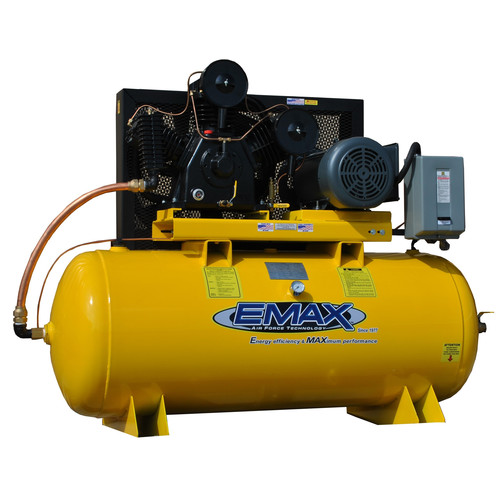 Stationary Air Compressors | EMAX EP15H120Y3 15 HP 120 Gallon Oil-Lube Hotdog Air Compressor image number 0