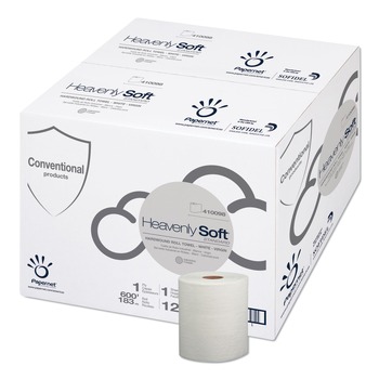 Papernet 1-Ply 7.8 in. x 600 ft. Heavenly Soft Standard Hardwound Roll Towel - White (12/Carton)