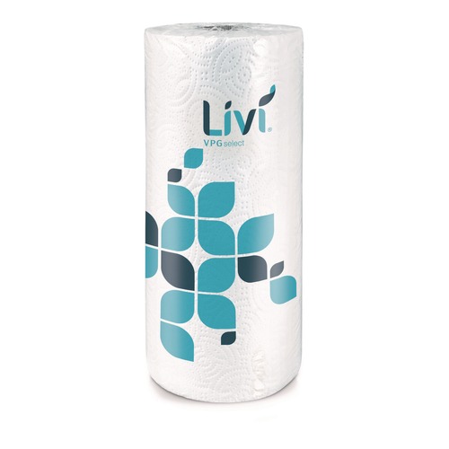 Cleaning & Janitorial Supplies | Livi VPG Select 41504 10.98 in. x 9.98 in. 2-Ply Kitchen Roll Towel - White (30 Rolls/Carton) image number 0