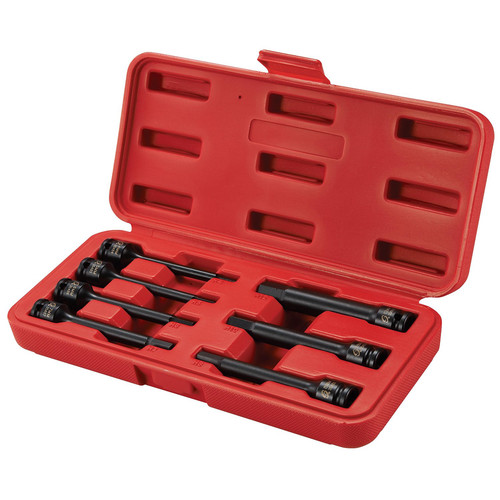 Wrenches | Sunex 3548 3/8 in. Drive 7 Piece Extended Length Metric Impact Hex Driver Set image number 0
