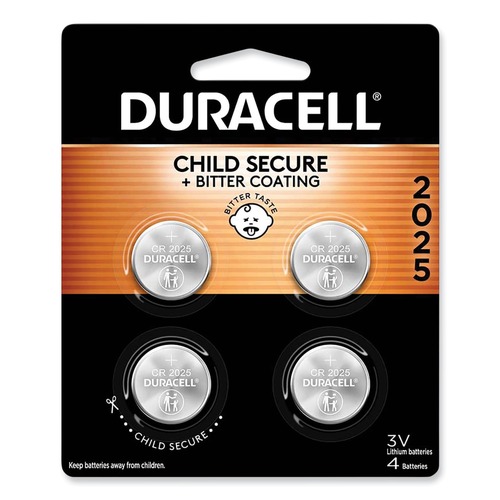 Office Electronics & Batteries | Duracell DL2025B4PK 2025 Lithium Coin Batteries With Bitterant (4/Pack) image number 0