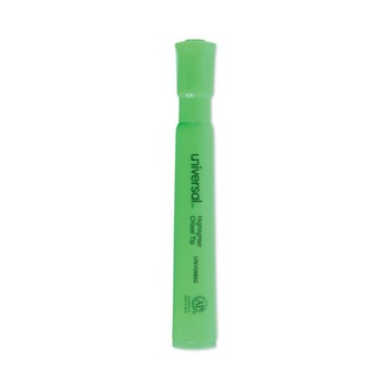Universal UNV08862 Chisel Tip Fluorescent Green Ink Green Barrel Desk Highlighters (1 Dozen)