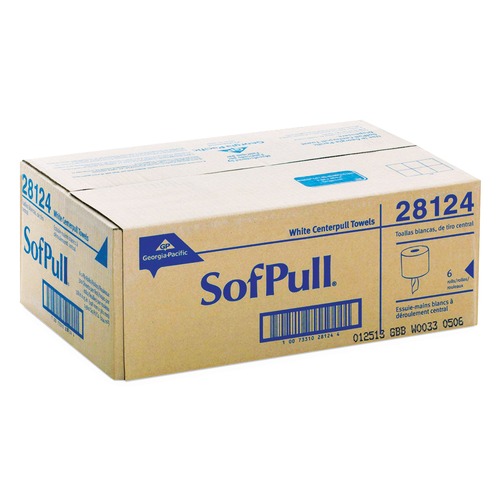 Cleaning & Janitorial Supplies | Georgia Pacific Professional 28124 7-4/5 in x 15 in. Center-Pull Perforated Paper Towels - White - 28124 (320/Roll 6 Rolls/Carton) image number 0