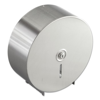 Bobrick 10-21/32 in. x 4-1/2 in. x 10-5/8 in. Jumbo Toilet Tissue Dispenser - Stainless Steel