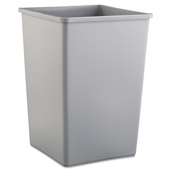 Rubbermaid Commercial 35 gal. Plastic Untouchable Square Waste Receptacle - Gray