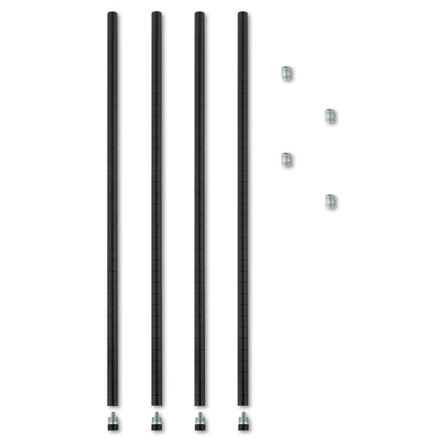 Office Filing Cabinets & Shelves | Alera ALESW59PO36BL 36 in. Stackable Posts For Wire Shelving - Black (4/Pack) image number 0