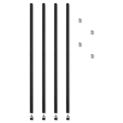  | Alera ALESW59PO36BL 36 in. Stackable Posts For Wire Shelving - Black (4/Pack) image number 0