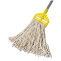 Mops | Rubbermaid Commercial FGF11600WH00 12-Piece 16 oz. Premium Cut-End Cotton Wet Mop Head with 1 in. Orange Band (White) image number 2