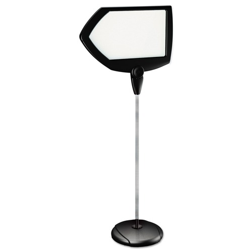  | MasterVision SIG01010101 25 in. x 17 in. Board 63 in. High Steel Frame Floor Stand Arrow Sign Holder - White/Black image number 0
