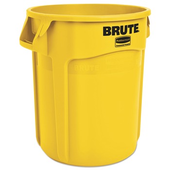 Rubbermaid Commercial 20 gal. Vented Round Plastic Brute Container - Yellow