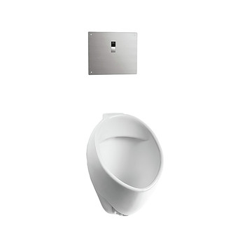 TOTO UT105UVG#01 Commercial 1/8 GPF Wall Mounted Urinal with CeFiONtect and 3/4 in. Back Spud Inlet (Cotton White)