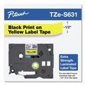 Bulk Savings Pricing 2 | Brother P-Touch TZES631 0.47 in. x 26.2 ft. TZe Standard Adhesive Laminated Labeling Tape - Black on Yellow image number 4