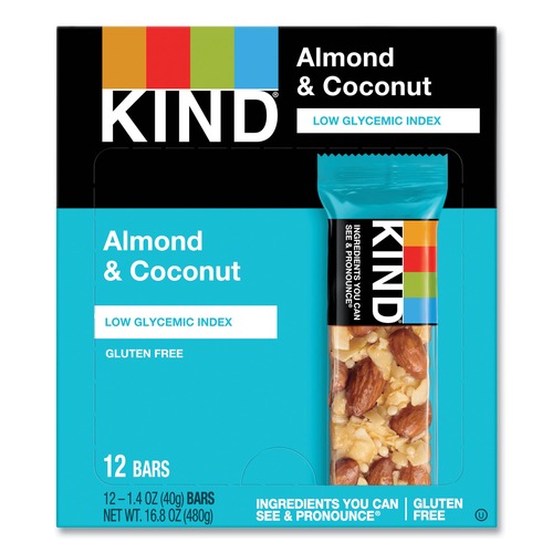 Food Service | KIND 17828 1.4 oz. Fruit and Nut Bars - Almond and Coconut (12/Box) image number 0