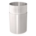 Trash & Waste Bins | Rubbermaid Commercial FGAOT35SAPL 35-Gallon Open Top Round Indoor Receptacle with Liner - Satin Aluminum image number 2