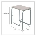 Office Furniture & Lighting | Safco 1223GR 27.75 in. x 19.75 in. x 29 in. to 43 in. AlphaBetter 2.0 Height-Adjustable Student Desk with Pendulum Bar and Book Box - Pebble Gray image number 9
