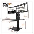 Office Furniture & Lighting | Victor DC350A High Rise 28 in. x 23 in. x 10.5 in. to 15.5 in. Dual Monitor Standing Desk Workstation - Black image number 3