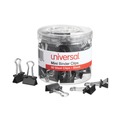 Customer Appreciation Sale - Save up to $60 off | Universal UNV11060 Mini Binder Clips in Dispenser Tub - Black/Silver (60/Pack) image number 0