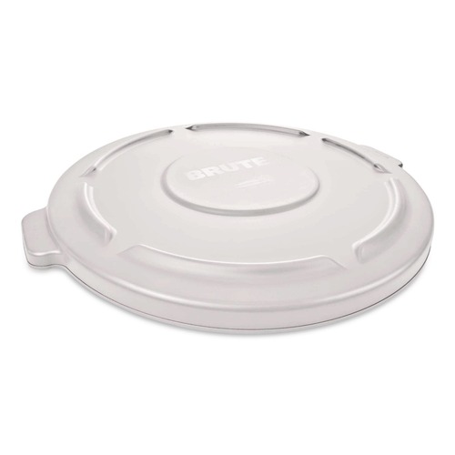 Trash & Waste Bins | Rubbermaid Commercial FG263100WHT 22.25 in. BRUTE Self-Draining Flat Top Lids for 32 gal. Round BRUTE Containers - White image number 0