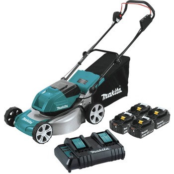 Factory Reconditioned Makita 36V (18V X2) LXT Brushless Lithium-Ion 18 in. Cordless Lawn Mower Kit with 4 Batteries (4 Ah)