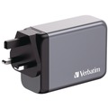 Office Electronics & Batteries | Verbatim 32205 240 Watts 4-Port GaN Wall Charger - Black/Gray image number 3
