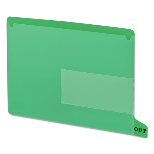 File Folders | Smead 61952 1/3-Cut End Tab Out 8.5 in. x 11 in. Colored Poly Out Guides with Pockets - Green (25/Box) image number 0