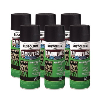 Rust-Oleum 12 oz. Aerosol Can Camouflage Spray Paint - Flat Black (6/Carton)