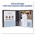 Office Jansan | Avery 17295 11 in. x 8.5 in. 1 in. Capacity 3-Rings Durable View Binder with DuraHinge and Slant Rings - Aqua image number 6