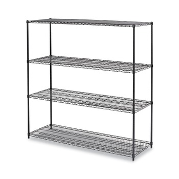 Alera BA Plus 72 in. x 24 in. x 72 in. 4-Shelf Wire Shelving Kit - Black Anthracite Plus