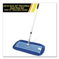 Mops | Gritt Commercial GRI17424T 24 in. x 5 in. 72 in. Silver Aluminum Handle Microfiber Dust Mop Set with Telescopic Handle - Blue (1-Kit) image number 9